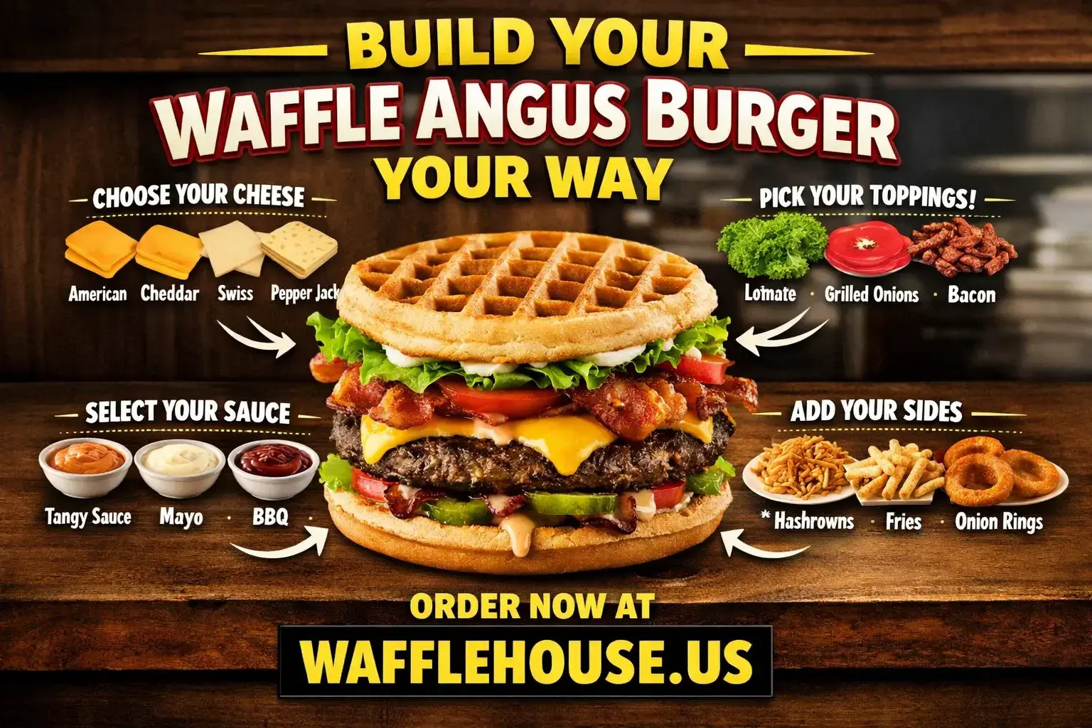 Waffle House Angus Beef Burgers Menu with Price