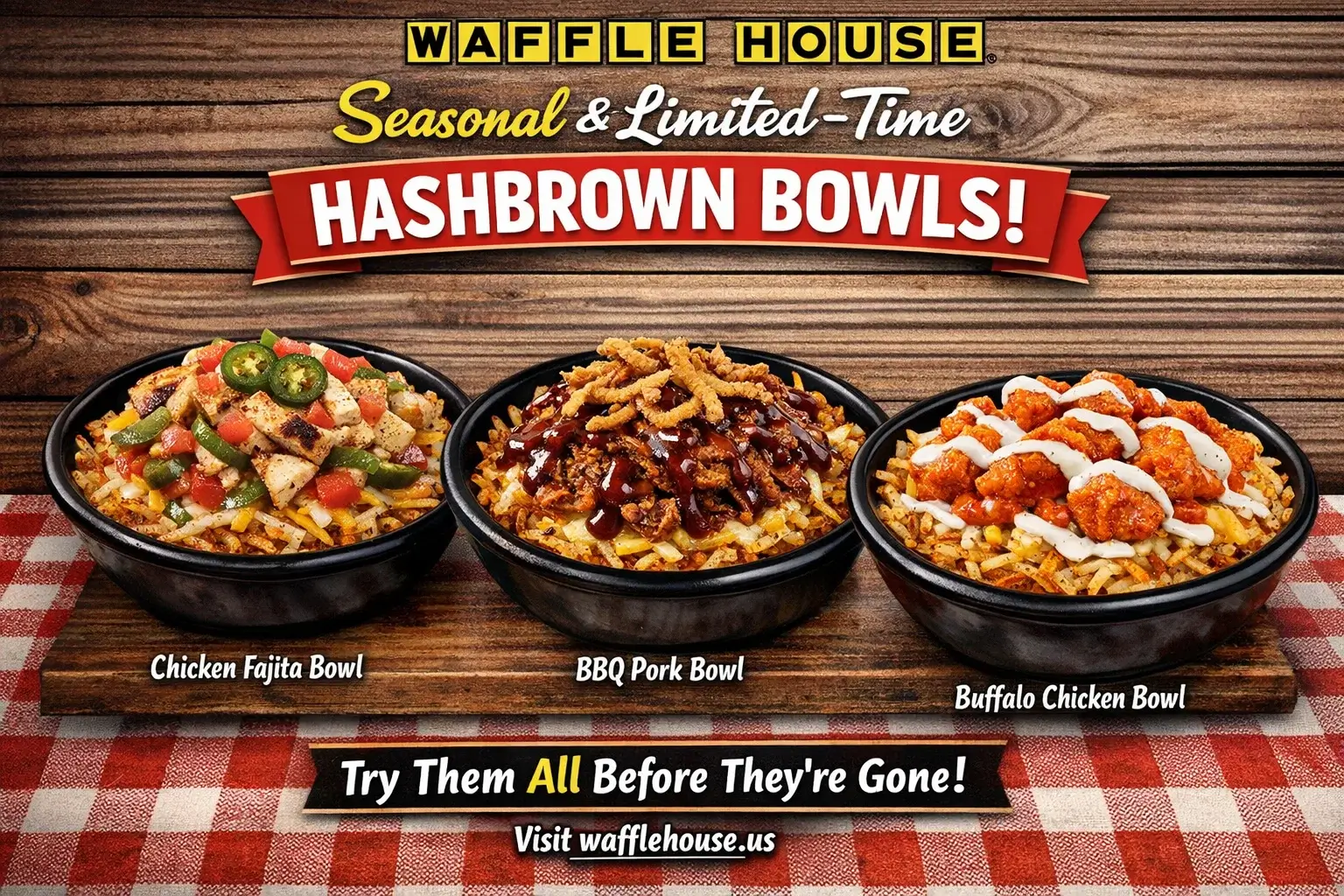 Waffle House Signature Hashbrown Bowls Menu With Price