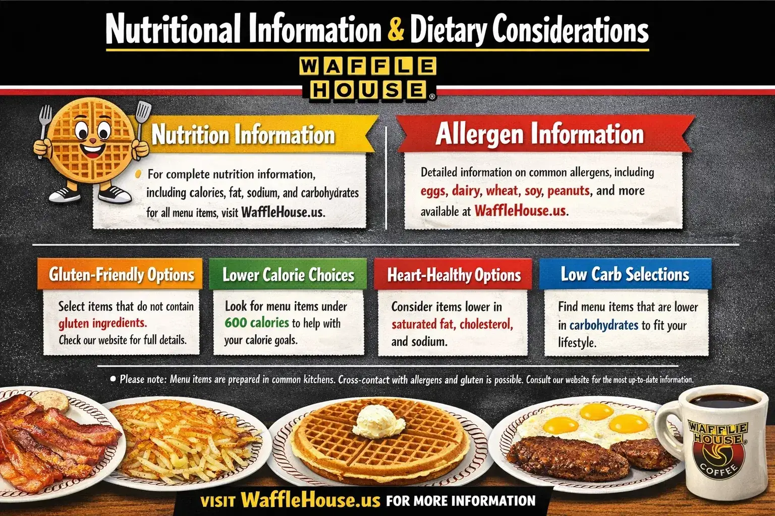 Waffle House Angus Beef Burgers Menu with Price