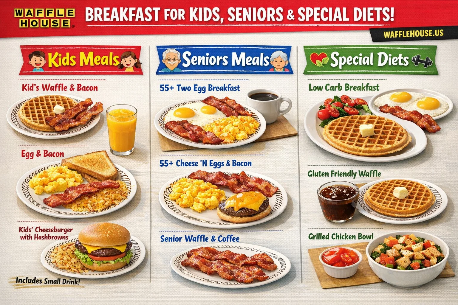 Waffle House Favorite Breakfast Menu with Price
