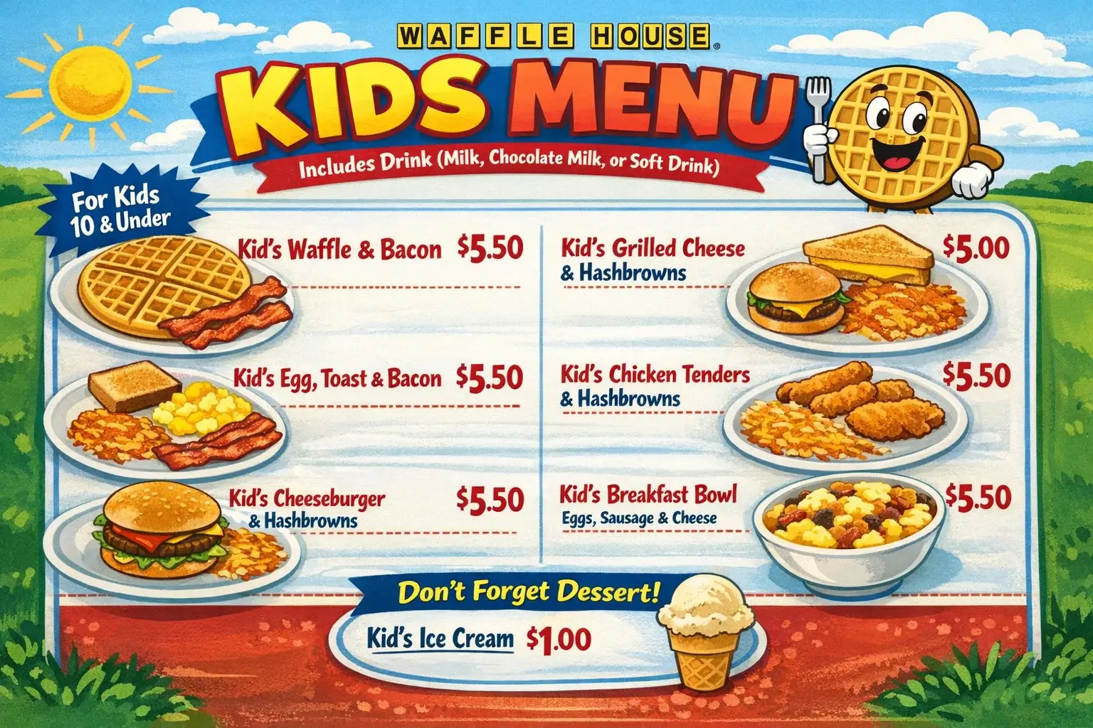 Waffle House Kids Menu 2026 Complete Guide with Prices, Nutrition & Family-Friendly Tips