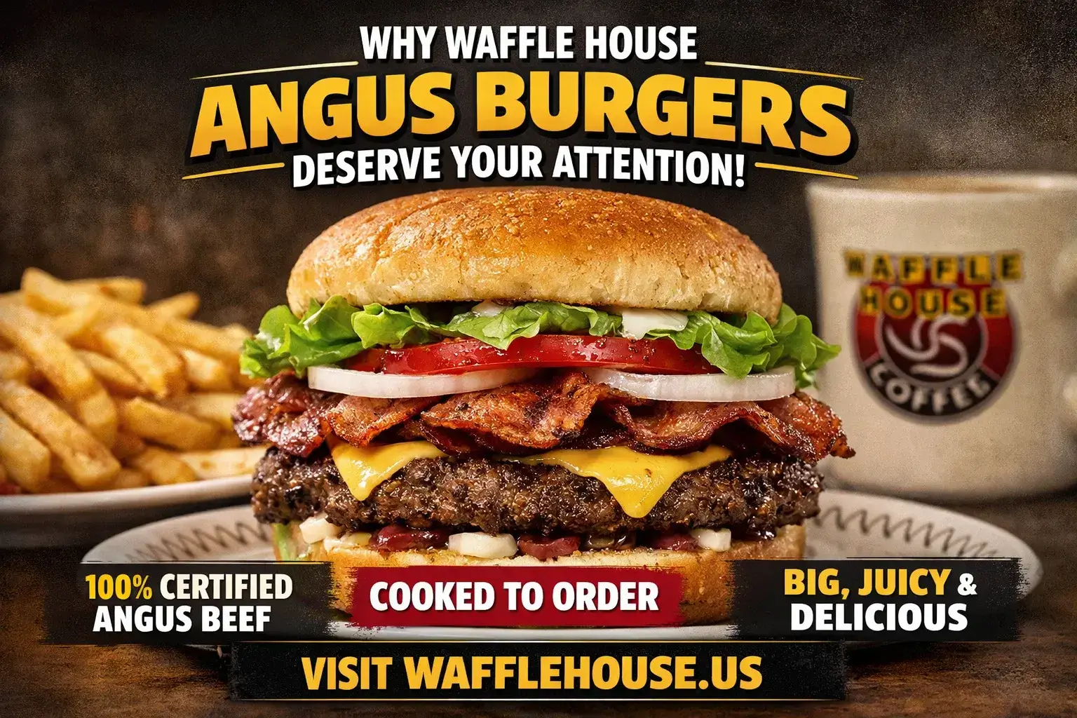 Waffle House Angus Beef Burgers Menu with Price