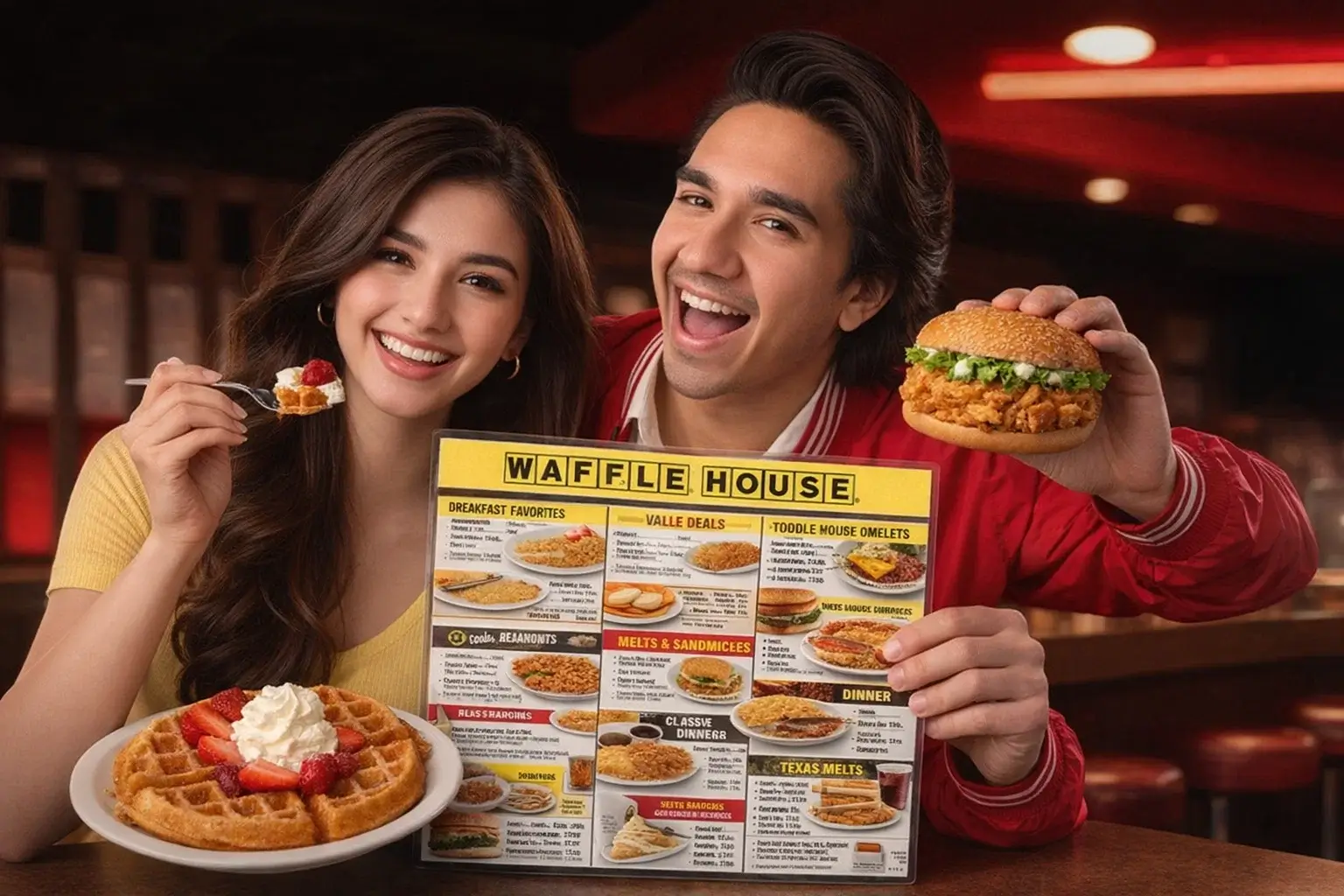 Waffle Angus Burgers and Sandwiches Menu