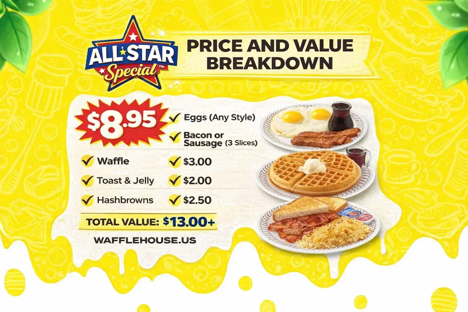 Waffle House All-Star Special™ Price, Nutrition, Allergen and Gluten Information