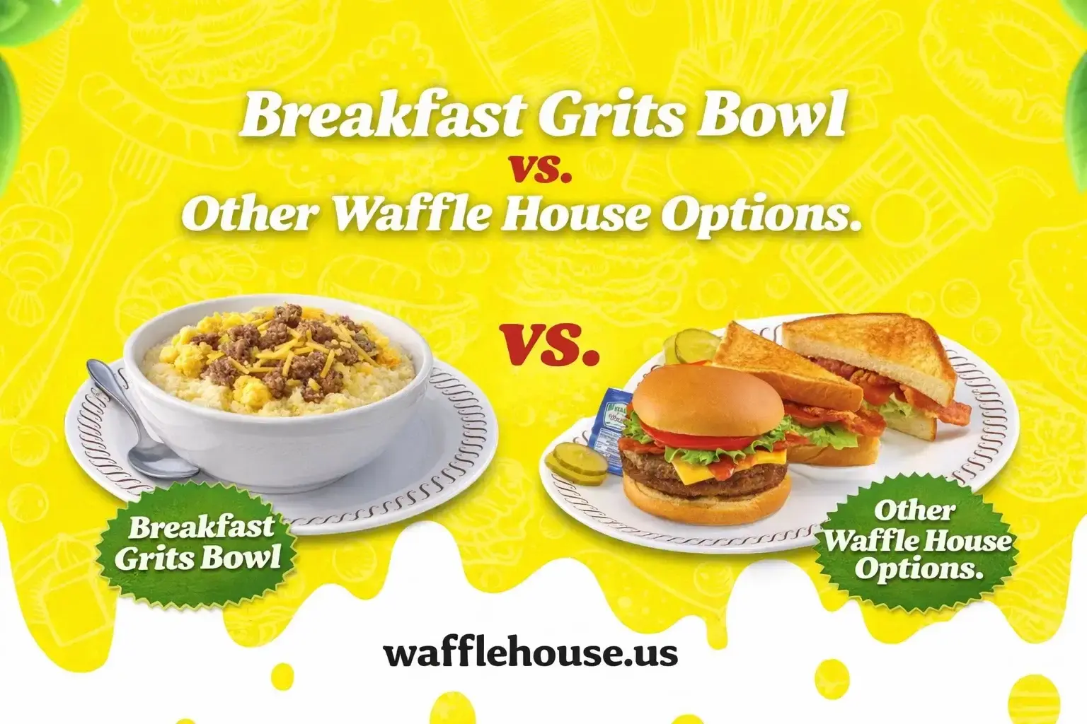 Waffle House Breakfast Grits Bowl, Waffle House grits bowl price 2026, Waffle House grits calories, Waffle House allergen information, Waffle House gluten-free options, Sausage Egg Cheese Grits Bowl, Bacon Egg Cheese Grits Bowl, Ham Egg Cheese Grits Bowl, are Waffle House grits gluten-free, Waffle House nutrition facts, Southern breakfast restaurant, 24-hour diner breakfast, creamy grits bowl, Jimmy Dean sausage Waffle House, Smithfield bacon Waffle House
