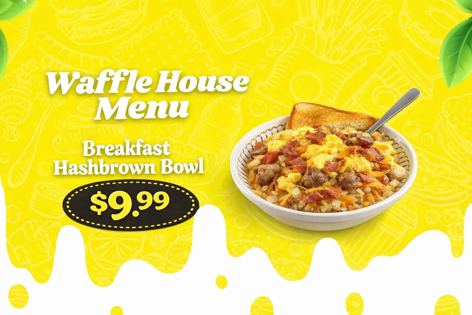 Waffle House Breakfast Hashbrown Bowl, Waffle House hashbrown bowl price 2026, Waffle House breakfast calories, Waffle House allergen information, Waffle House gluten-free options, smothered covered meaning, Waffle House hashbrown toppings, Sausage Egg Cheese Hashbrown Bowl, Bacon Egg Cheese Hashbrown Bowl, Waffle House nutrition facts, 24-hour diner breakfast, Southern breakfast restaurant, Jimmy Dean sausage Waffle House, Smithfield bacon Waffle House, hashbrown bowl customization