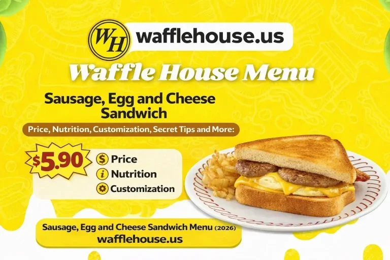 Waffle House Sausage, Egg and Cheese Sandwich Menu (2026) Price, Nutrition, Customization, Secret Tips