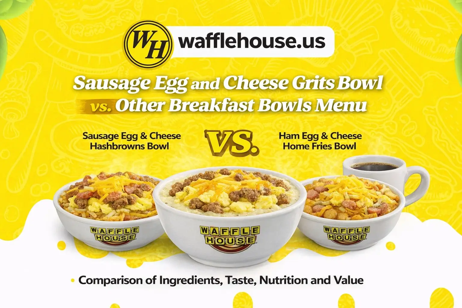 Waffle House Sausage Egg and Cheese Grits Bowl