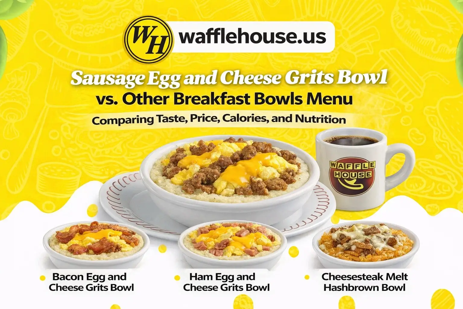 Waffle House Sausage Egg and Cheese Grits Bowl