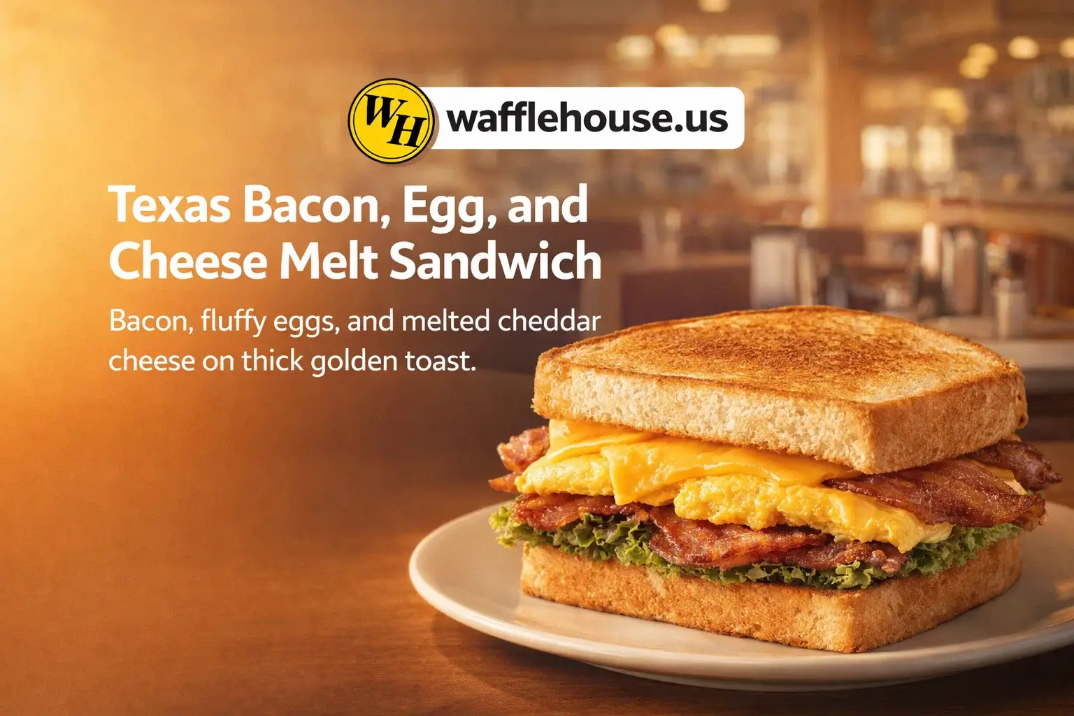 Small
Waffle House Texas Bacon, Egg and Cheese Melt Complete Menu and Price Guide